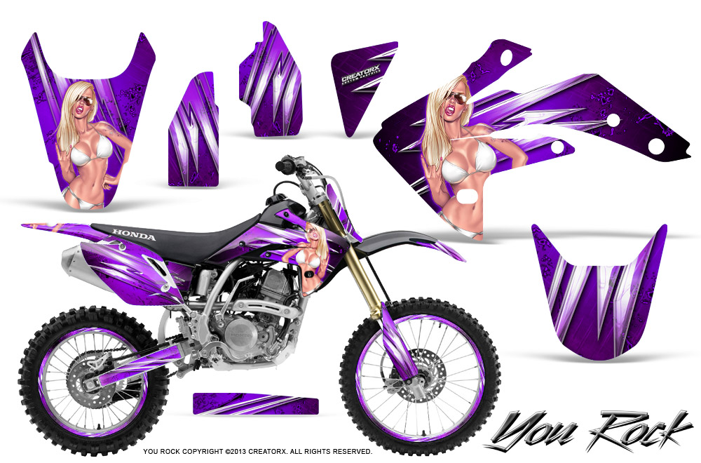 Honda CRF150R 07-10 Graphics Kit You Rock Purple NP Rims